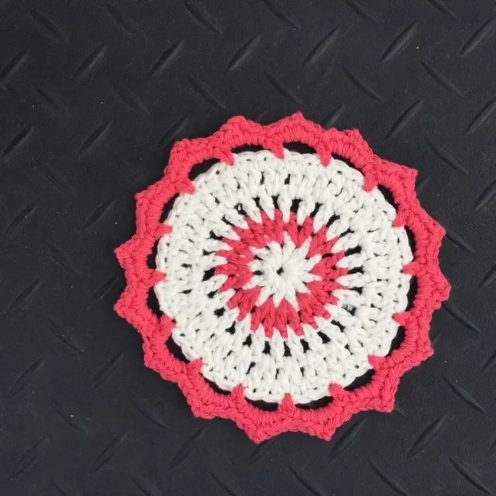 Crochet Handmade Dish Wash Cloths Pot Trivet Lot of Five (5) Cotton Poly Blend